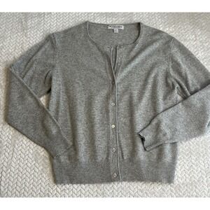 Priscilla Cashmere Cardigan Sweater Luxury Vintage Women's Large Gray Classic
